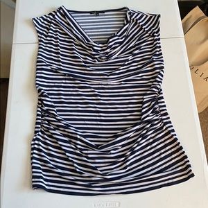 Chaus Navy blue/white stripe top size L.